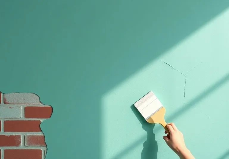 Ponçage et rebouchage des fissures avant mise en peinture